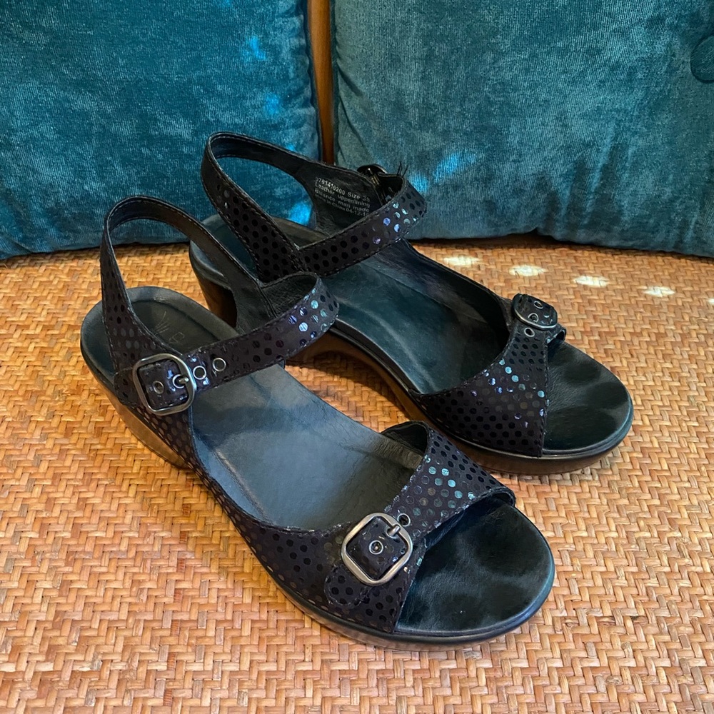 Dansko black dress sandal, size 38